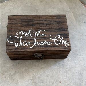 Wedding Wooden Keepsake Box with Script